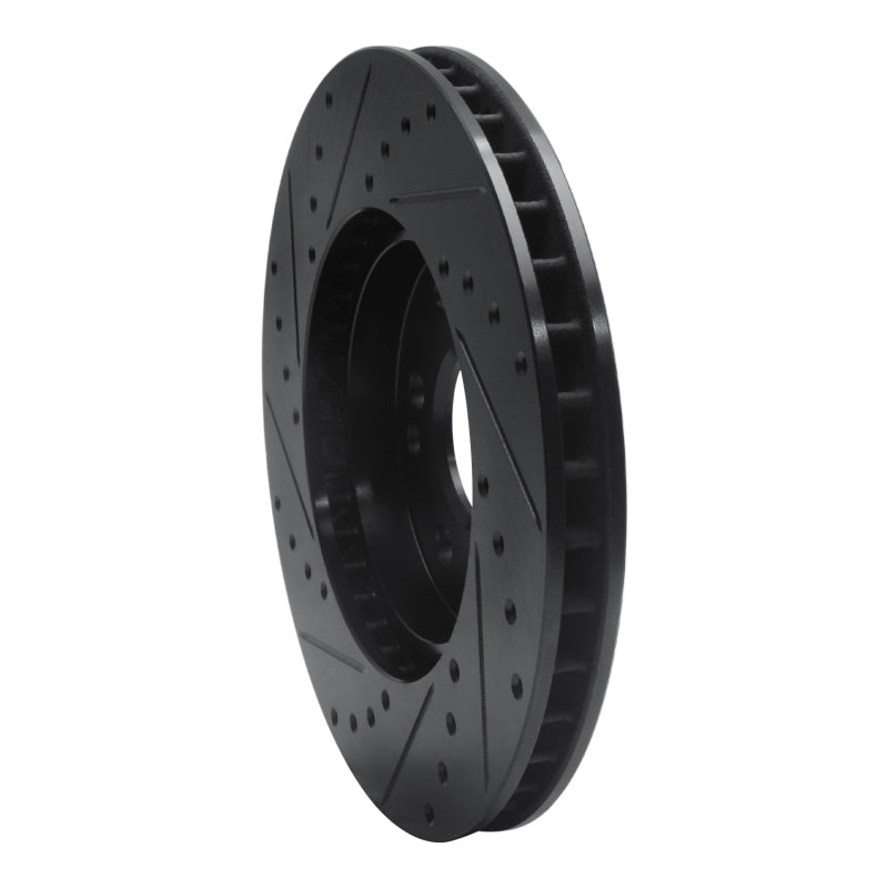 R1 Concepts R1 90-98 Mercedes-Benz 300SL Front Right Drilled & Slotted Black Brake Rotor