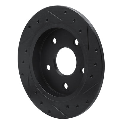 R1 Concepts R1 88-89 Merkur SCORPIO Rear Left Drilled & Slotted Black Brake Rotor