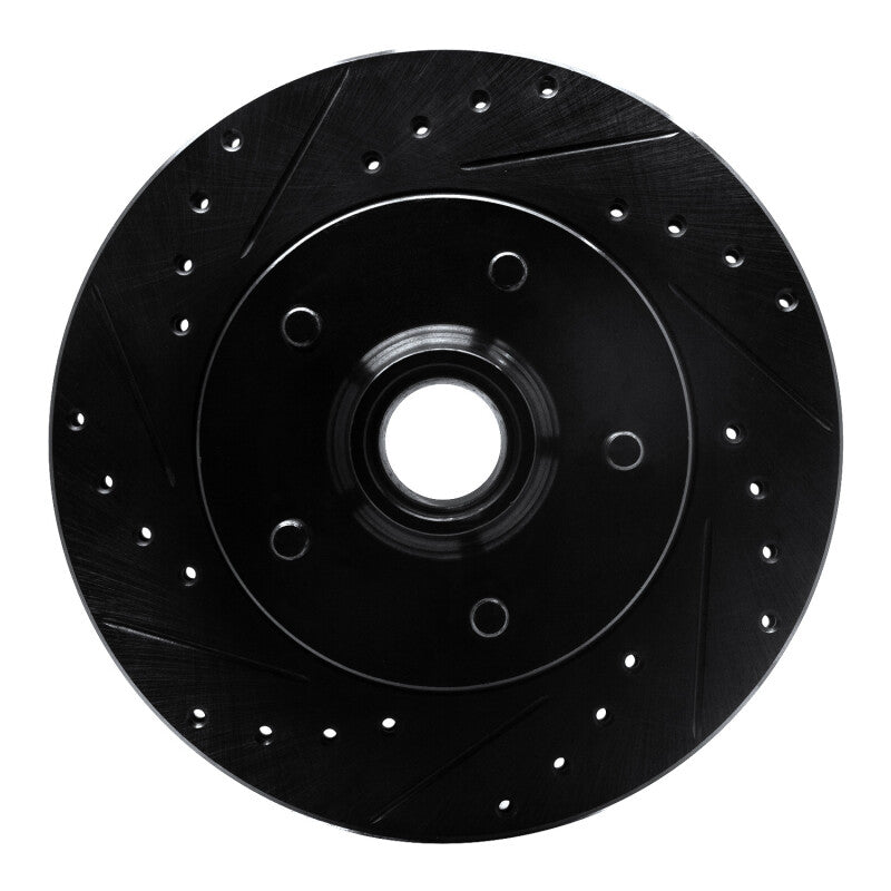 R1 Concepts R1 88-91 Chevrolet C1500 Front Left Drilled & Slotted Black Brake Rotor