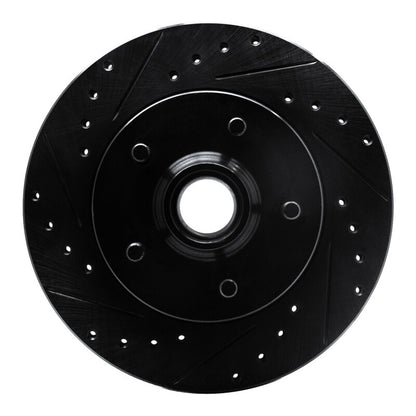 R1 Concepts R1 88-91 Chevrolet C1500 Front Left Drilled & Slotted Black Brake Rotor