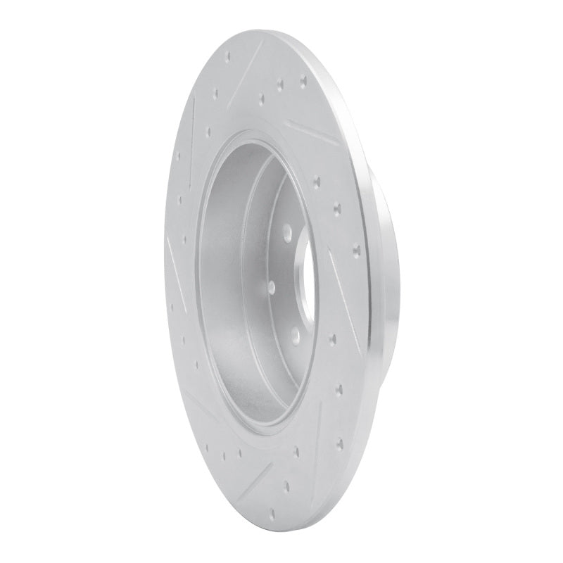 R1 Concepts R1 17-19 Kia Cadenza Rear Right Drilled & Slotted Silver Brake Rotor