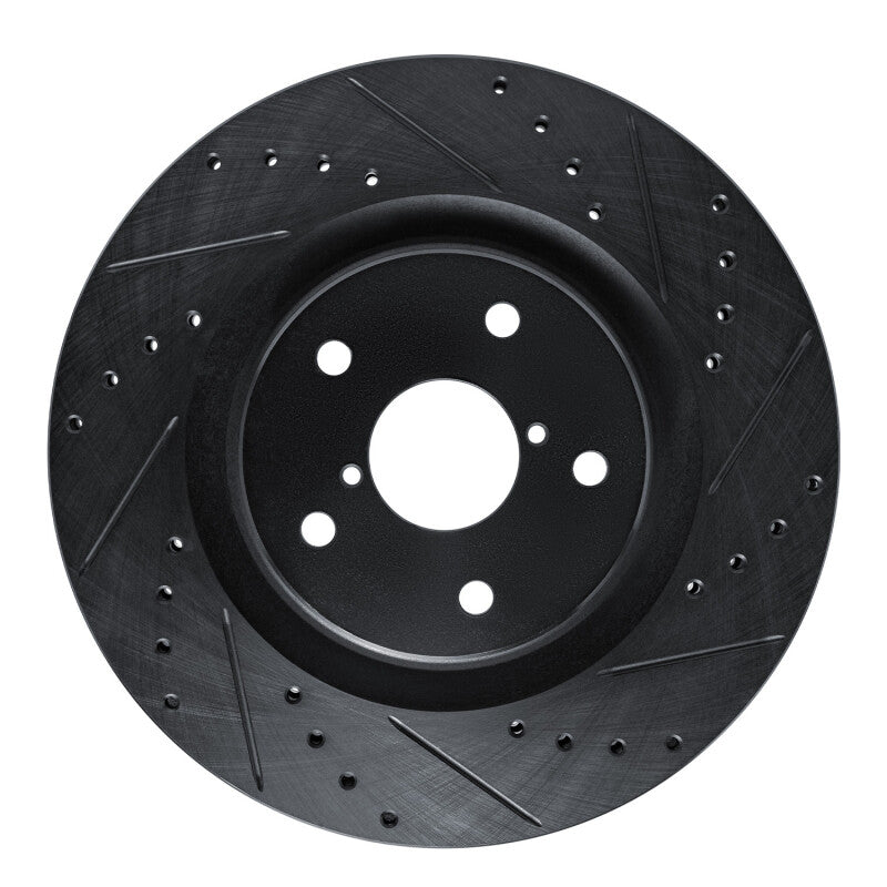 R1 Concepts R1 20-25 Subaru Crosstrek Front Right Drilled & Slotted Black Brake Rotor