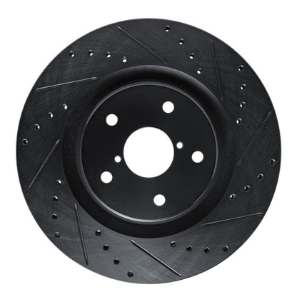 R1 Concepts R1 20-25 Subaru Crosstrek Front Right Drilled & Slotted Black Brake Rotor