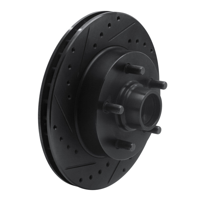 R1 Concepts R1 88-91 Chevrolet C1500 Front Left Drilled & Slotted Black Brake Rotor
