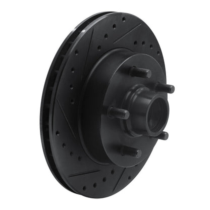 R1 Concepts R1 88-91 Chevrolet C1500 Front Left Drilled & Slotted Black Brake Rotor