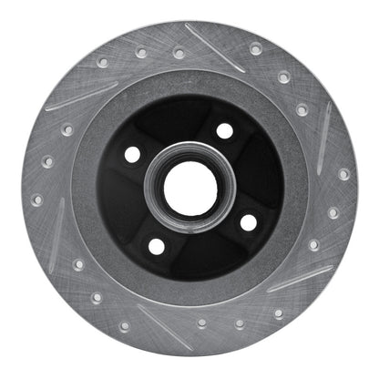 R1 Concepts R1 84-87 Honda Prelude Rear Left Drilled & Slotted Silver Brake Rotor