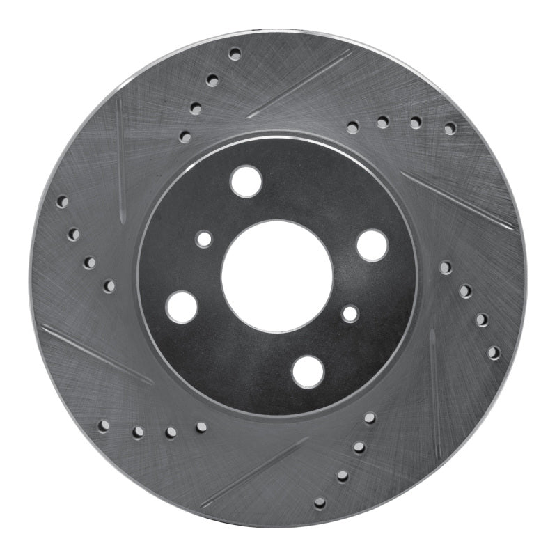 R1 Concepts R1 04-06 Scion XA Front Left Drilled & Slotted Silver Brake Rotor