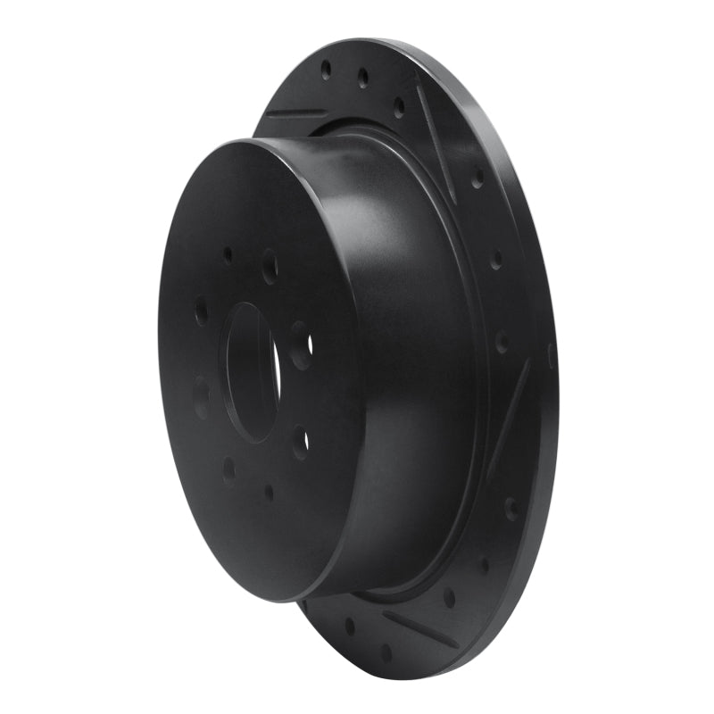R1 Concepts R1 95-97 Kia Sephia Rear Right Drilled & Slotted Black Brake Rotor