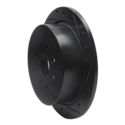R1 Concepts R1 95-97 Kia Sephia Rear Right Drilled & Slotted Black Brake Rotor