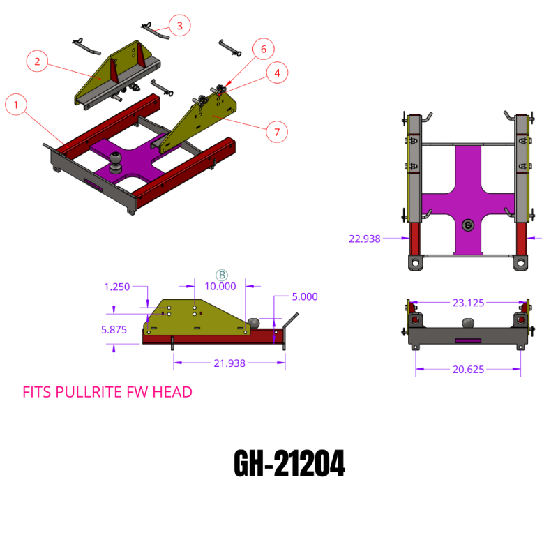 GEN-Y Hitch Gen-Y Advantage 5th Wheel Gooseneck Combo Hitch 25K Towing (Pullrite 5th Wheel Head)