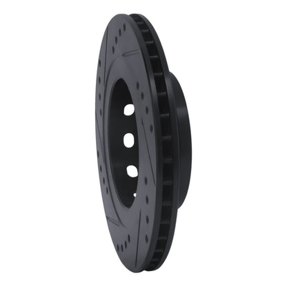R1 Concepts R1 99-05 Audi A6 Quattro Rear Right Drilled & Slotted Black Brake Rotor