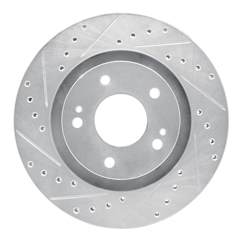 R1 Concepts R1 05-22 Mitsubishi Outlander Front Left Drilled & Slotted Silver Brake Rotor