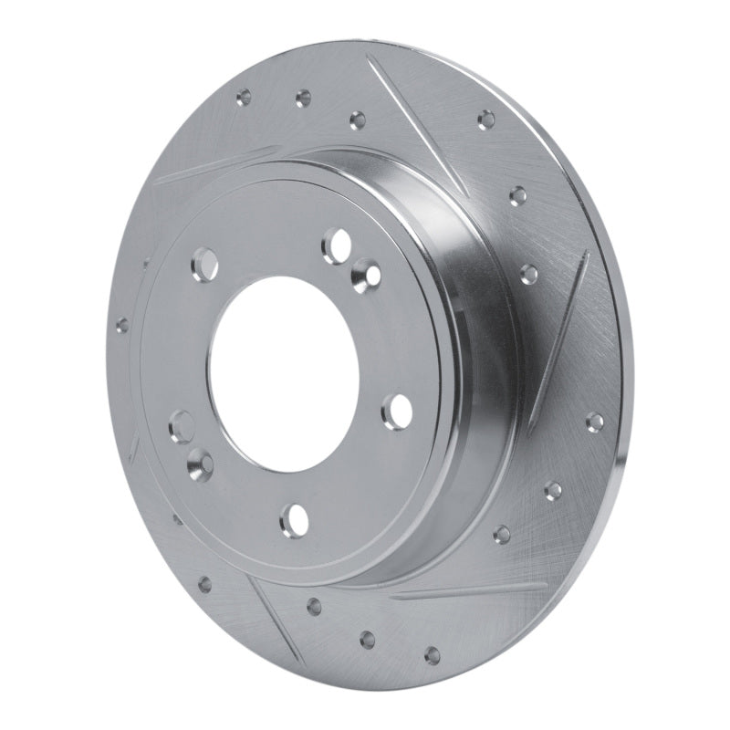 R1 Concepts R1 11-25 Hyundai Elantra Coupe Rear Right Drilled & Slotted Silver Brake Rotor