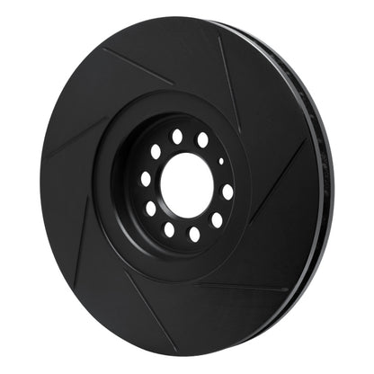 R1 Concepts R1 04-06 Volkswagen Golf Left Front Slotted Black Brake Rotor