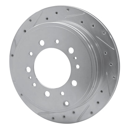 R1 Concepts R1 17-21 Toyota Land Cruiser Rear Left Drilled & Slotted Silver Brake Rotor