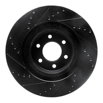 R1 Concepts R1 92-02 Dodge Viper Front Right Drilled & Slotted Black Brake Rotor