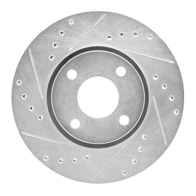 R1 Concepts R1 98-04 Ford CONTOUR Front Left Drilled & Slotted Silver Brake Rotor