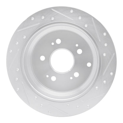 R1 Concepts R1 05-10 Honda Odyssey Rear Left Drilled & Slotted Silver Brake Rotor