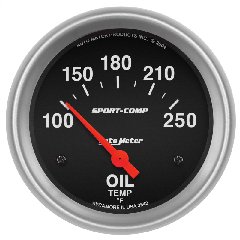 AutoMeter Gauge Oil Temp 2-5/8in. 100-250 Deg. F Electric Sport-Comp