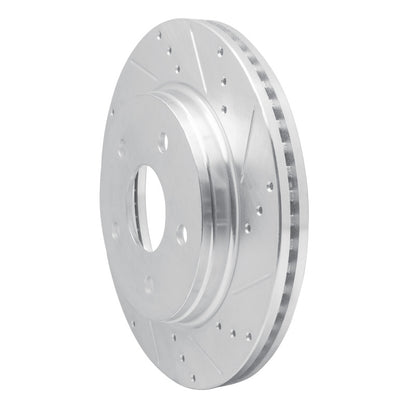 R1 Concepts R1 08-12 Jeep J8 Front Right Drilled & Slotted Silver Brake Rotor