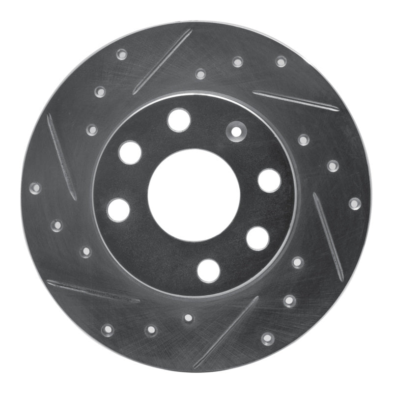 R1 Concepts R1 88-89 Pontiac LeMans Front Left Drilled & Slotted Silver Brake Rotor