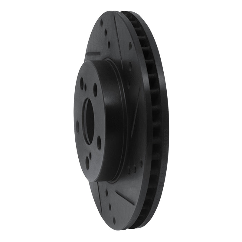 R1 Concepts R1 10-17 Lexus CT200H Front Right Drilled & Slotted Black Brake Rotor