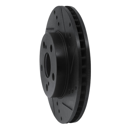R1 Concepts R1 10-17 Lexus CT200H Front Right Drilled & Slotted Black Brake Rotor