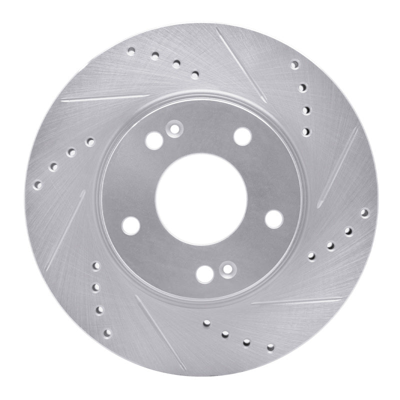 R1 Concepts R1 01-05 Hyundai SANTA FE Front Right Drilled & Slotted Silver Brake Rotor