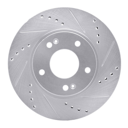 R1 Concepts R1 01-05 Hyundai SANTA FE Front Right Drilled & Slotted Silver Brake Rotor