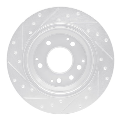 R1 Concepts R1 99-01 Acura RL Rear Right Drilled & Slotted Silver Brake Rotor