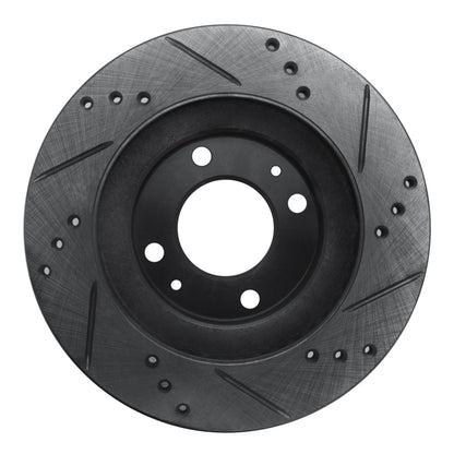 R1 Concepts R1 12-17 Mitsubishi I-MIEV Front Left Drilled & Slotted Black Brake Rotor