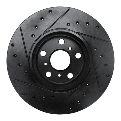 R1 Concepts R1 90-93 Toyota Celica Front Right Drilled & Slotted Black Brake Rotor