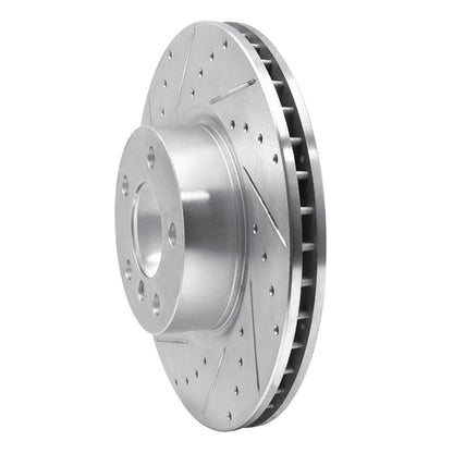R1 Concepts R1 11-18 BMW X3 Front Left Drilled & Slotted Silver Brake Rotor