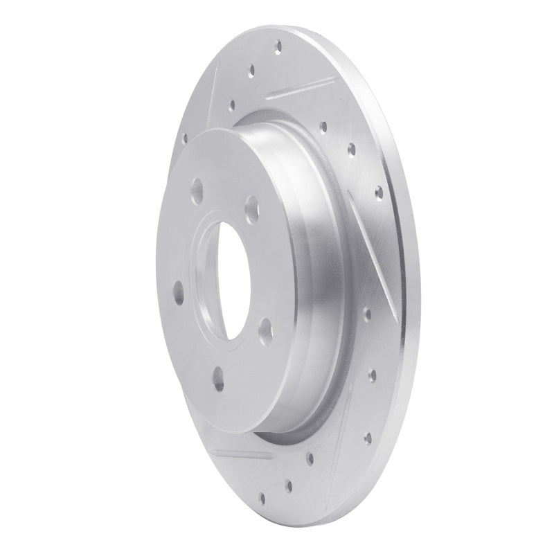 R1 Concepts R1 12-18 Ford Focus Rear Left Drilled & Slotted Silver Brake Rotor