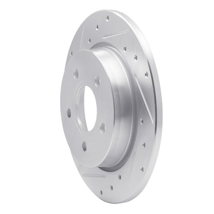 R1 Concepts R1 12-18 Ford Focus Rear Left Drilled & Slotted Silver Brake Rotor
