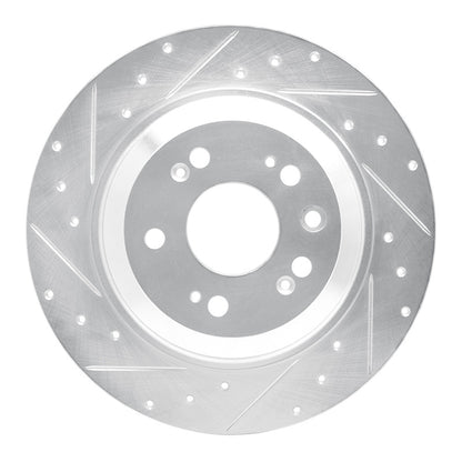 R1 Concepts R1 09-14 Acura TL Rear Left Drilled & Slotted Silver Brake Rotor