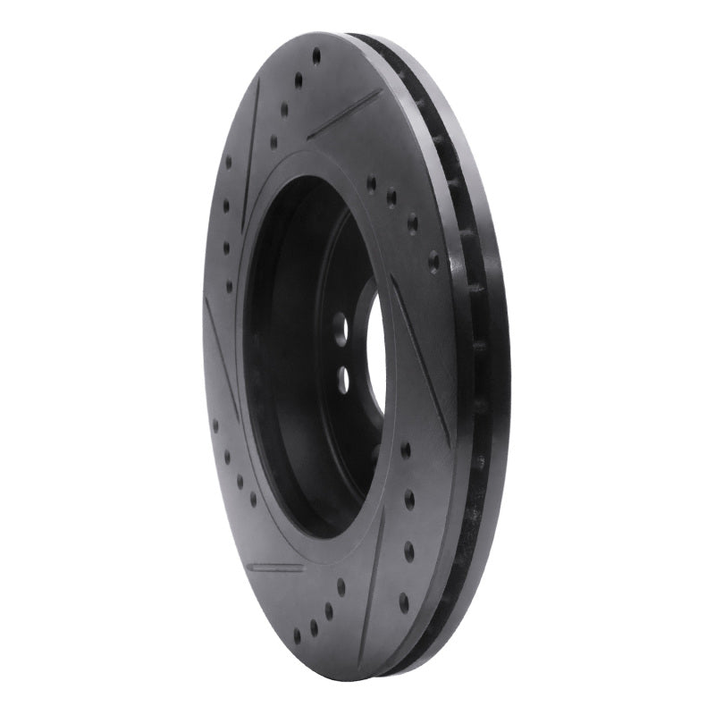 R1 Concepts R1 02-08 Mini Cooper (Excl Clubman) Front Right Drilled & Slotted Black Brake Rotor