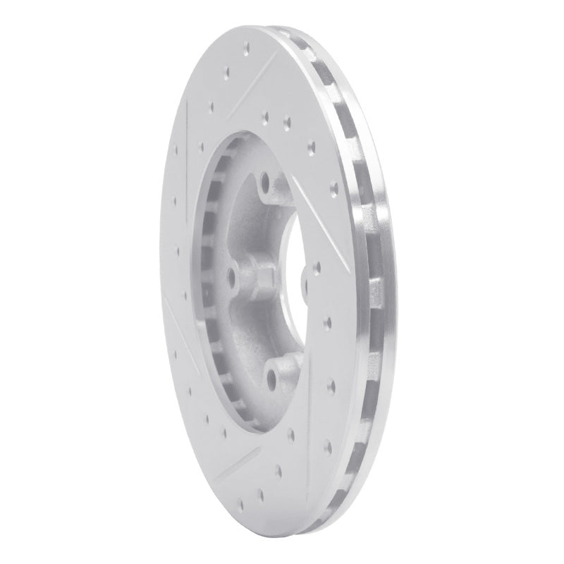 R1 Concepts R1 86-89 Toyota Van Wagon Front Right Drilled & Slotted Silver Brake Rotor
