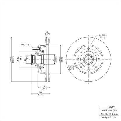 DFC 08-25 Ford E-150 Front Brake Rotor