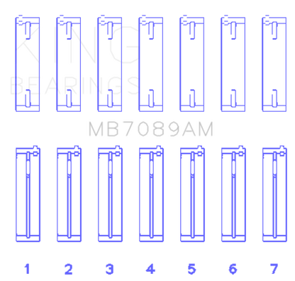 King Engine Bearings King Audi/Volkswagen ABV/AES/AUE Crankshaft Main Bearing Set (Set of 7) (Size +0.50mm)