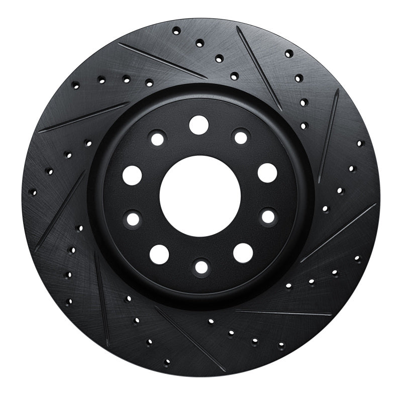 R1 Concepts R1 18-25 Jeep Wrangler Front Right Drilled & Slotted Black Brake Rotor