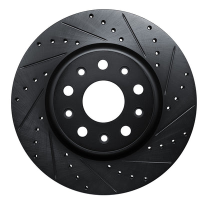 R1 Concepts R1 18-25 Jeep Wrangler Front Right Drilled & Slotted Black Brake Rotor