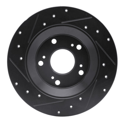 R1 Concepts R1 00-09 Honda S2000 Rear Right Drilled & Slotted Black Brake Rotor
