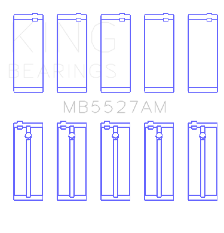 King Engine Bearings King GM DOHC 16 Valve/SOHC 8 Valve / Toyota SOHC 8 Valve/DOHC 16 Valve (Size +0.25) Main Bearing Set
