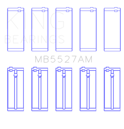 King Engine Bearings King GM DOHC 16 Valve/SOHC 8 Valve / Toyota SOHC 8 Valve/DOHC 16 Valve (Size +0.25) Main Bearing Set
