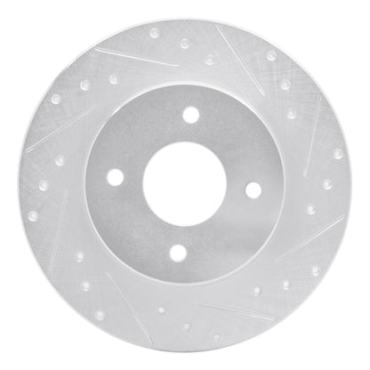 R1 Concepts R1 84-85 Nissan 300ZX Rear Right Drilled & Slotted Silver Brake Rotor