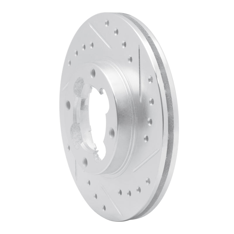 R1 Concepts R1 87-94 Subaru Justy Front Right Drilled & Slotted Silver Brake Rotor