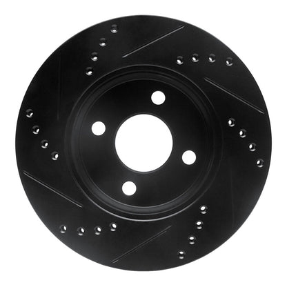 R1 Concepts R1 03-10 Chevrolet Cobalt Front Right Drilled & Slotted Black Brake Rotor