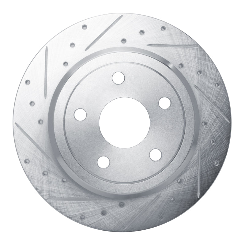 R1 Concepts R1 2011-2022 Dodge Durango Rear Left Drilled & Slotted Silver Brake Rotor