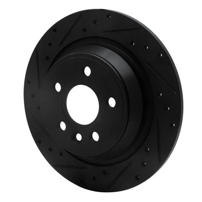 R1 Concepts R1 09-15 Ford Focus RS (Mexico) Rear Left Drilled & Slotted Black Brake Rotor
